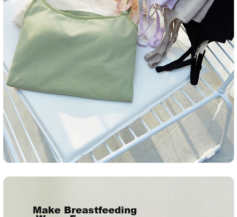 JOYNCLEON Nursing Vest Tank Top Pure Cotton Spring Summer Maternity Bra-Free Anti-Sagging with Chest Pads Skin XXL Jbr181400 15