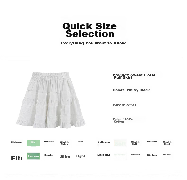 Langsha White Short Skirt for Women Spring Summer Slim Fit Patchwork Cute Anti-Exposure Ballet Style A-Line Puffy Cake Skirt 12
