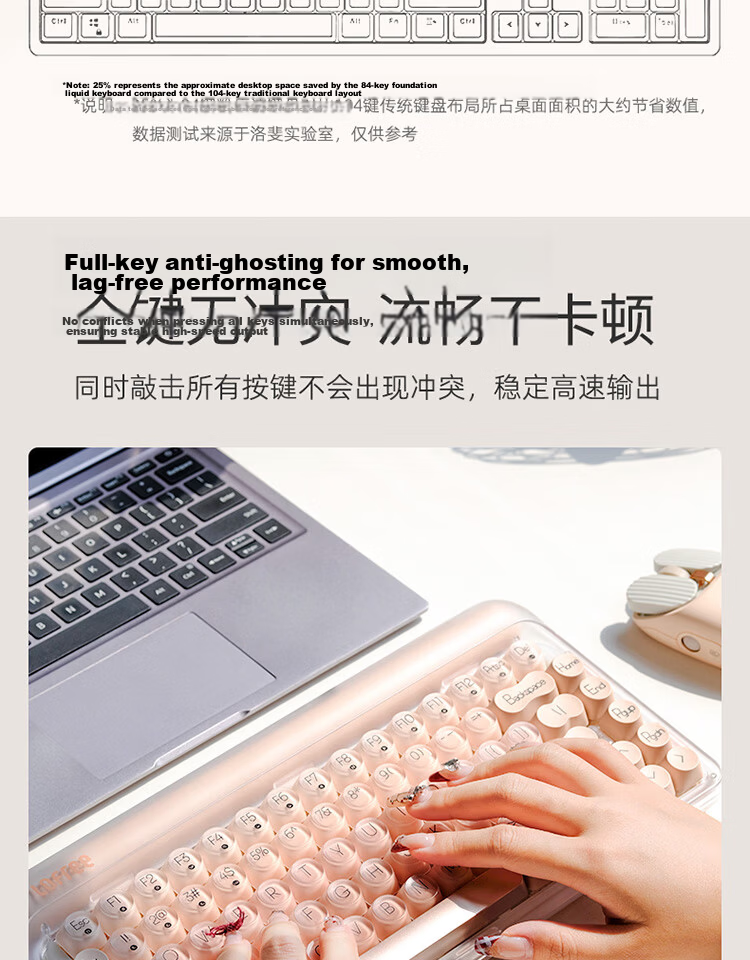 LOFREE EH121 Foundation Liquid, Sugar Bean Three-Mode Digital Keyboard, Bluetooth Mini Keyboard, Calculator, Suitable for Finance And Office Use 14