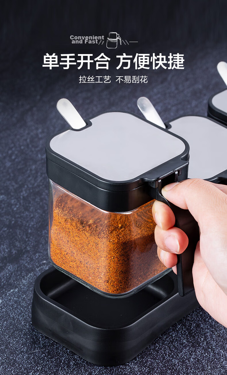 Newair Spice Jar Set Kitchen Seasoning Bottles Glass Salt Shaker Condiment Containers 8