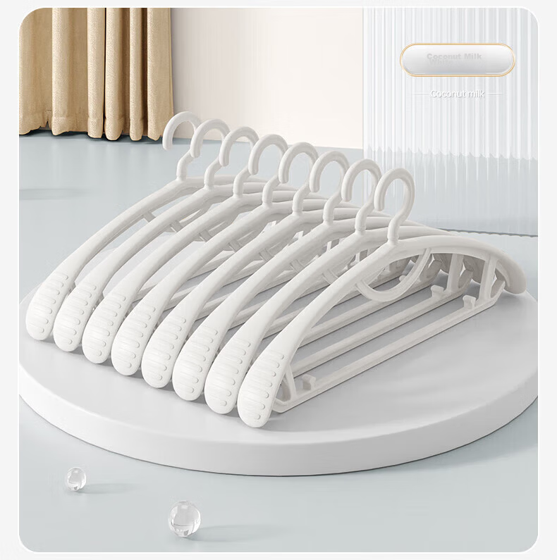 Yemai Wide-Shoulder Hangers for Adults, Clothes Hangers, Drying Rack, Non-Slip Hangers, 10-Pack, Gray 9