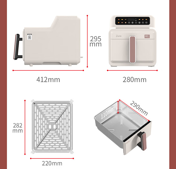 Liven Air Fryer, Non-Coated 304 Stainless Steel Frying Basket, 7L Smart Visible Large Capacity Can Roast Whole Chicken, No Flipping Required Metal Interior KZ-D7170 18