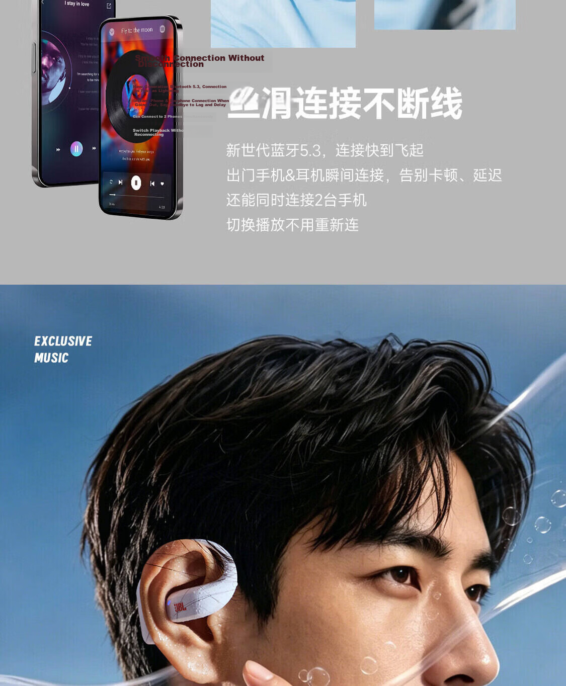 JBL ZONE Wang Chuqin Edition Wireless Open-Ear Bluetooth Earphones Ear-Hook Style Apple Earphones Back-to-School Gift Canyon Green 19