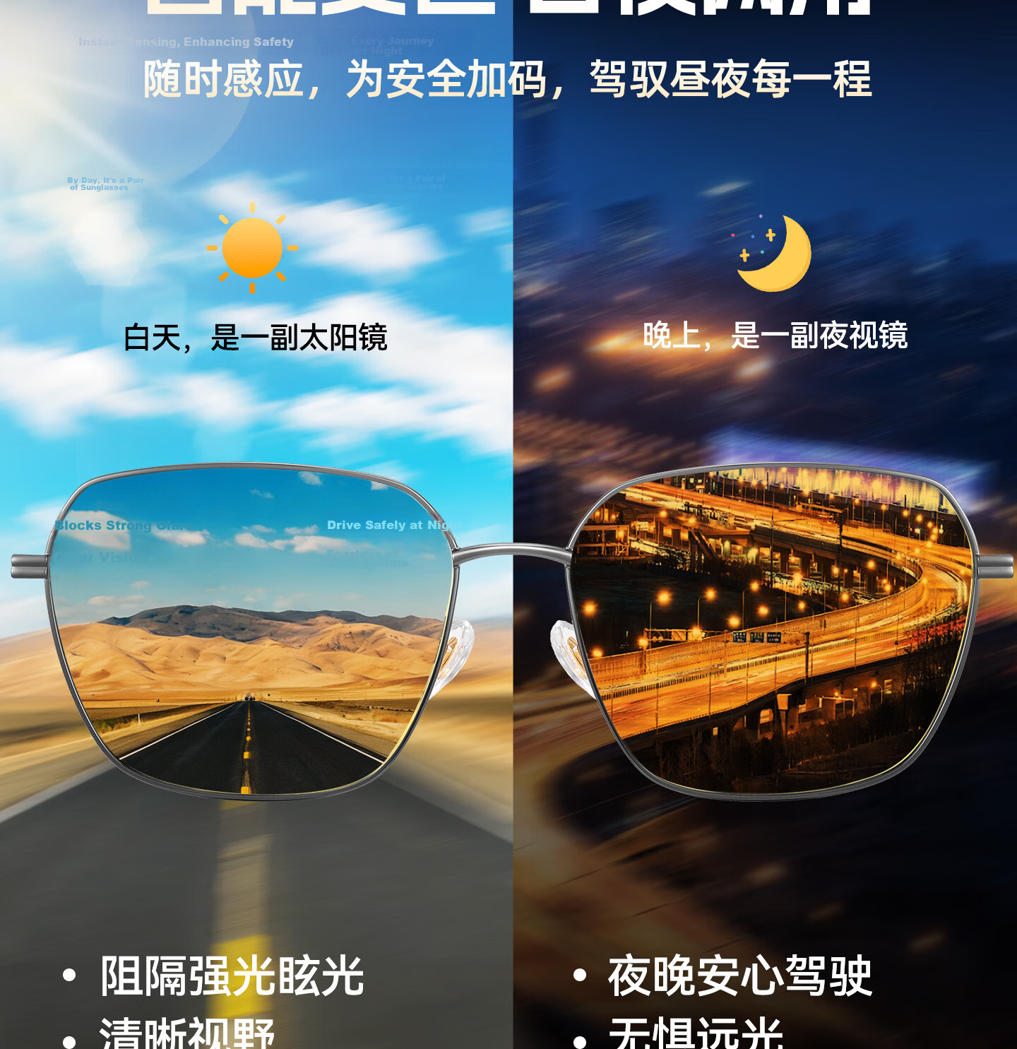 CAPONI Ultra-Light Frameless Night Vision Glasses Unisex Photochromic Polarized Sunglasses Day and Night Dual-Use Driving Anti-Glare 8