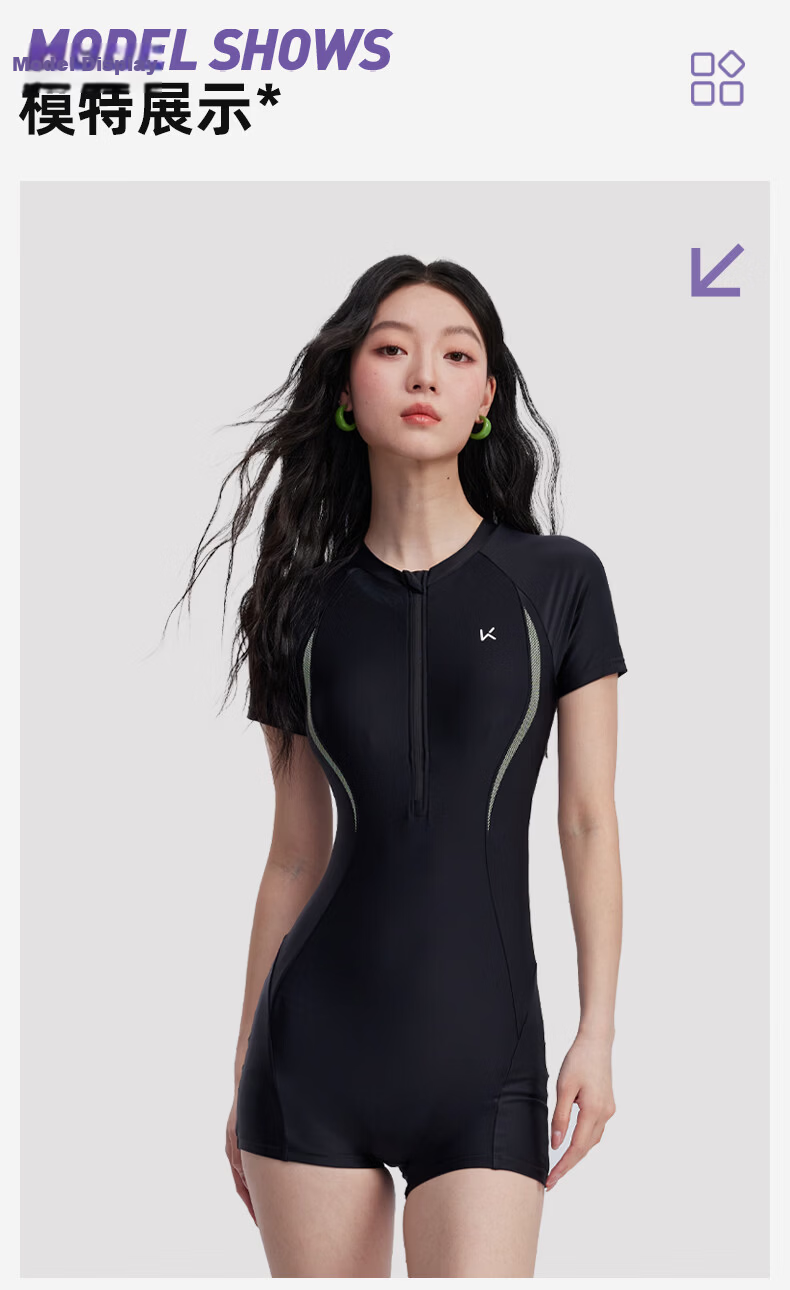 Keep Women's One-Piece Swimsuit, Slimming, Professional Adult Swimwear, Concealing, Hot Spring Resort Style, New 2026 Model, Black, Size L 15