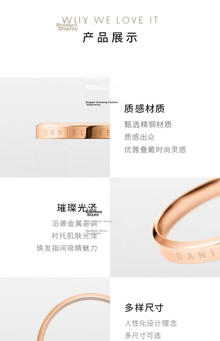 Daniel Wellington [Qixi Valentine's Day Gift] DW Couple Rings Classic Moonlight Silver Rings Couple Rings 029+030 5