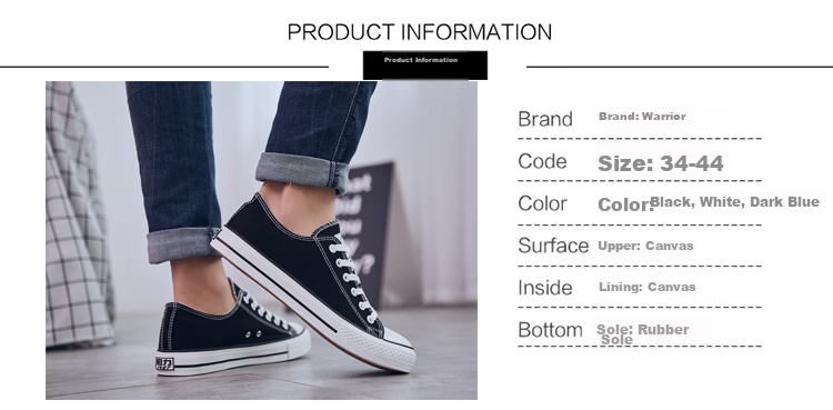 Warrior Canvas Shoes for Men, Low-Top Breathable Sports Casual Shoes with Wear-Resistant Rubber Sole WXY391 White 40 2