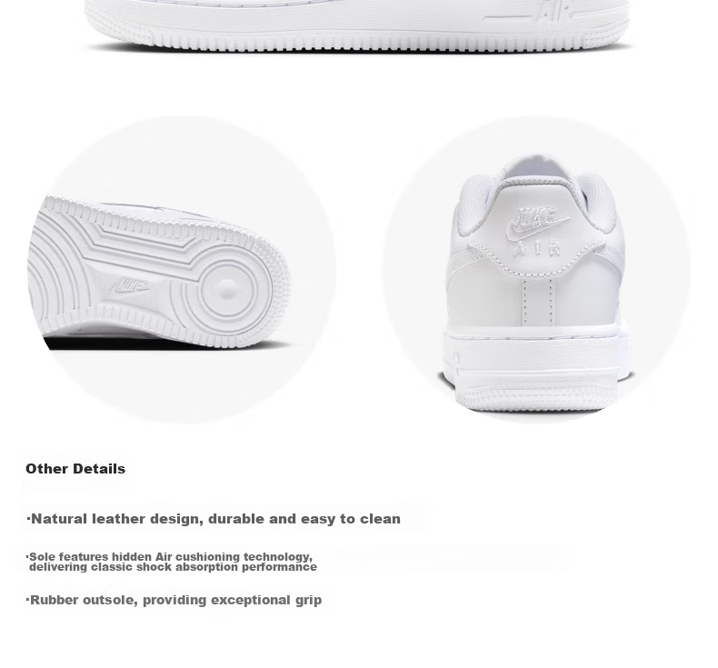 NIKE AIR FORCE 1(GS) Kids' Shoes, Women's Shoes, White Sneakers, DH2920-111, Size 37.5 6