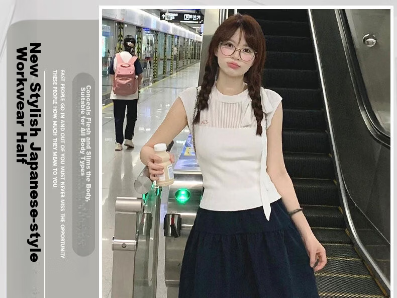 Langsha Japanese Style Women's Summer 2026 New High Waist Slim A-Line Mini Skirt Five-Point Shorts College Style 1