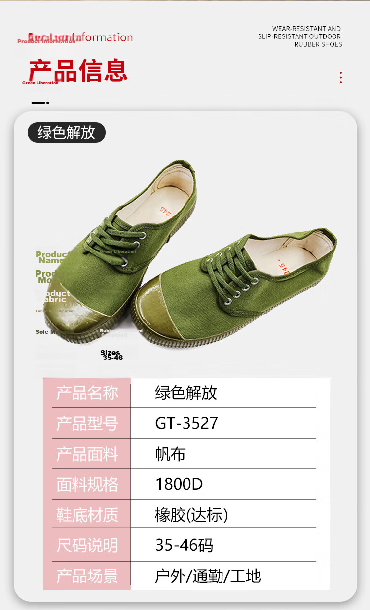Gongtai Military Training Shoes, Work Boots, Student Military Training Footwear, Wear-Resistant Canvas Shoes for Men And Women, Construction Site Shoes, Hiking Yellow Ball Shoes, Liberation Shoes, Size 36 6