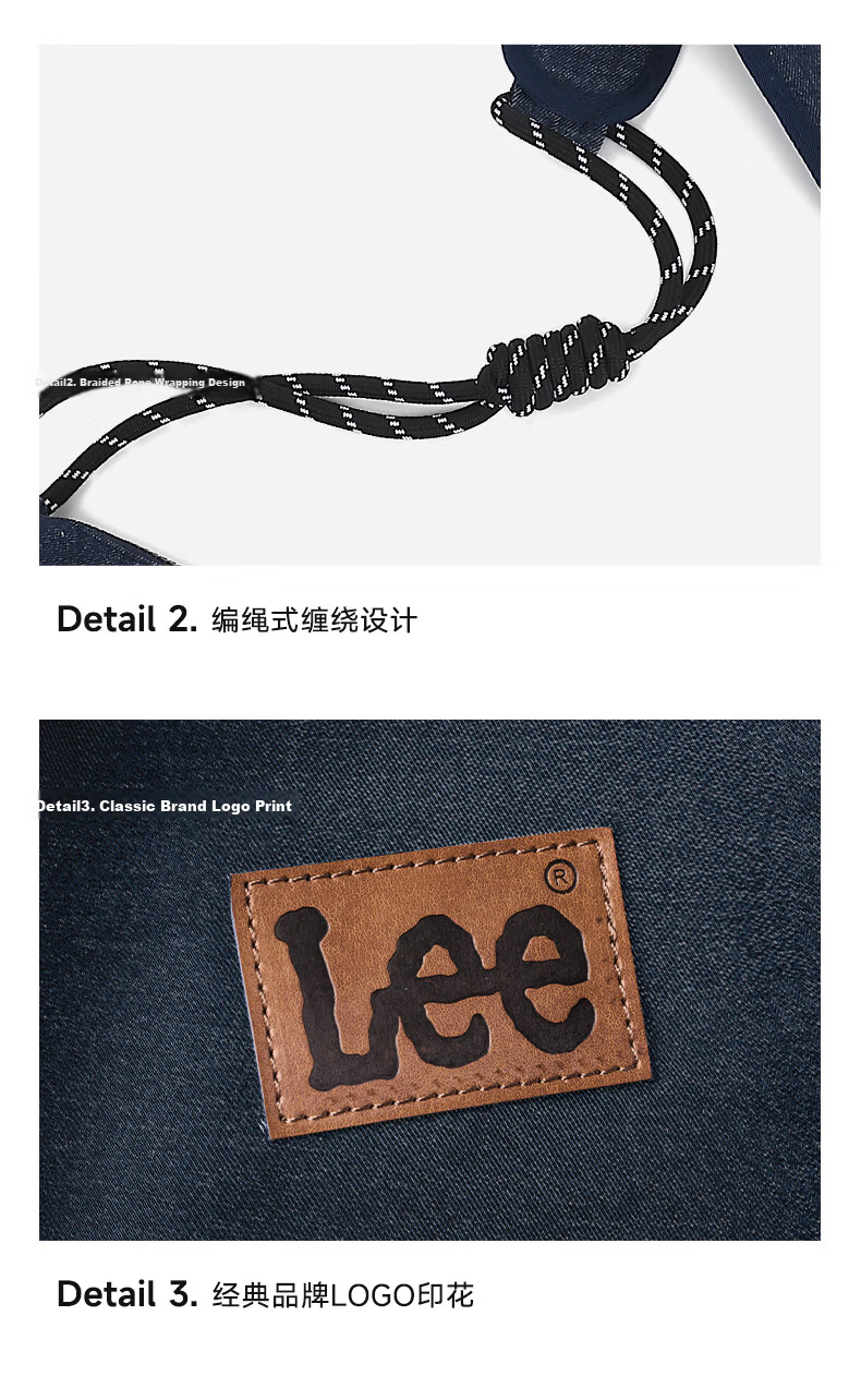 Lee Dumpling Bag Women's Trendy Casual Large Capacity Crossbody Bag Men's Shoulder Bag Outdoor Sports Bag Denim Blue 13