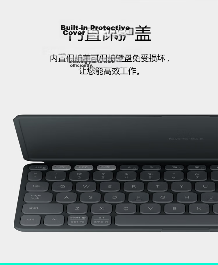 Logitech Keys-To 2 Wireless Bluetooth Keyboard, Ultra-Thin Portable, Compatible with Multiple Systems, White, 78 Keys 6