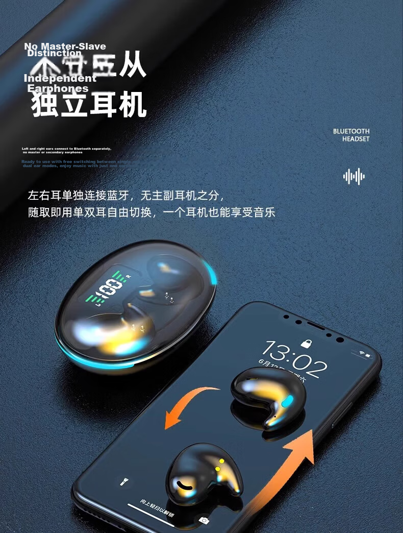 Chuang Sleep Headphones, Bluetooth Wireless, Aid Sleep, Side Sleeping, Ear-Friendly, Semi-In, Ultra-Thin, Ear-Adhering, Mini Invisible, Soundproof, Noise-Cancelling, Anti-Snoring, ASMR, High-Quality Sound, Extra-Long Battery Life 23