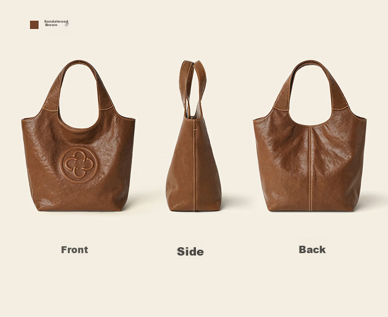 CASSILE Celebrity Style Vegetable Tanned Cowhide Tote Bag Women Luxury Handheld Crossbody Bag Birthday Qixi Festival Gift 74