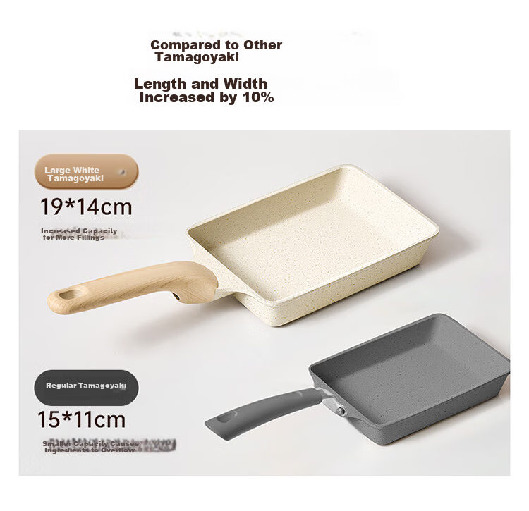 Chuida Huang Titanium Non-Stick Tamagoyaki Pan Japanese Egg Frying Pan Steak Pan Small Flat Pan 19*14cm 7