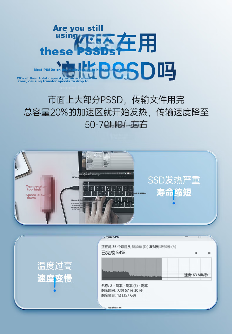 FANXIANG 500GB Portable Solid State Drive (PSSD), Type-C USB 3.2 High-Speed Reading 1000MB/S, Direct Phone Connection, Laptop External Hard Drive PS1008 2