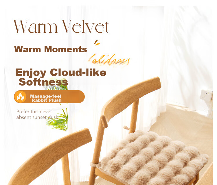 AVIVI Plush Office Chair Cushion Seat Pad Winter Student Floor Cushion 45x45 Cream White 1