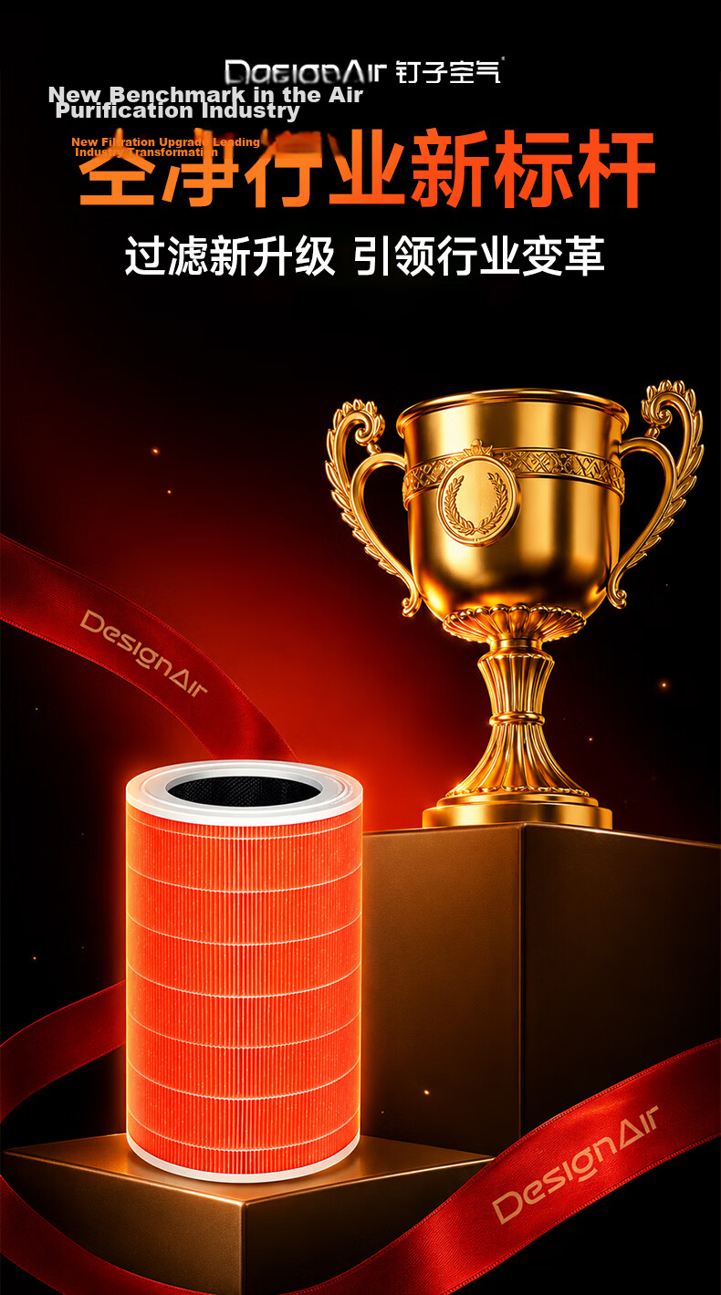 Dingzikonqi Compatible Filter Cartridge for Mijia Xiaomi Air Purifier 4Pro, Removes Formaldehyde, Bacteria And Smoke 5