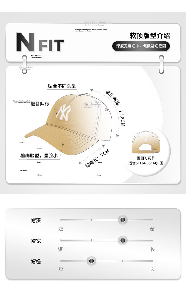 MLB Baseball Cap for Men And Women, Birthday Gift, Soft Top Sun Visor Hat, Gift-Giving, 3ACP6601N-45CGS 6