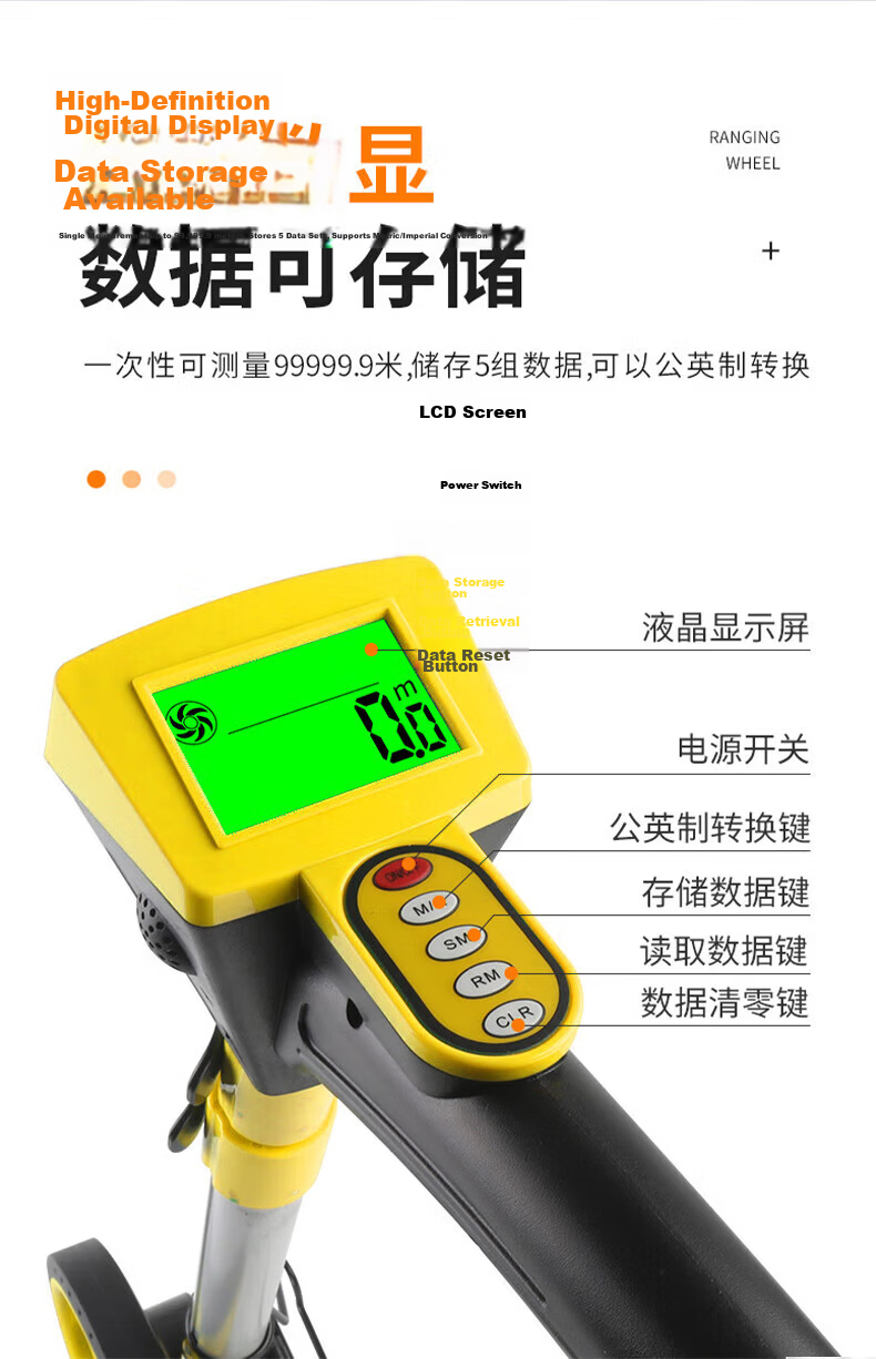 HITECH PRO Distance Measuring Wheel Digital Small Wheel with Storage Bag Outdoor Measuring Wheel 3