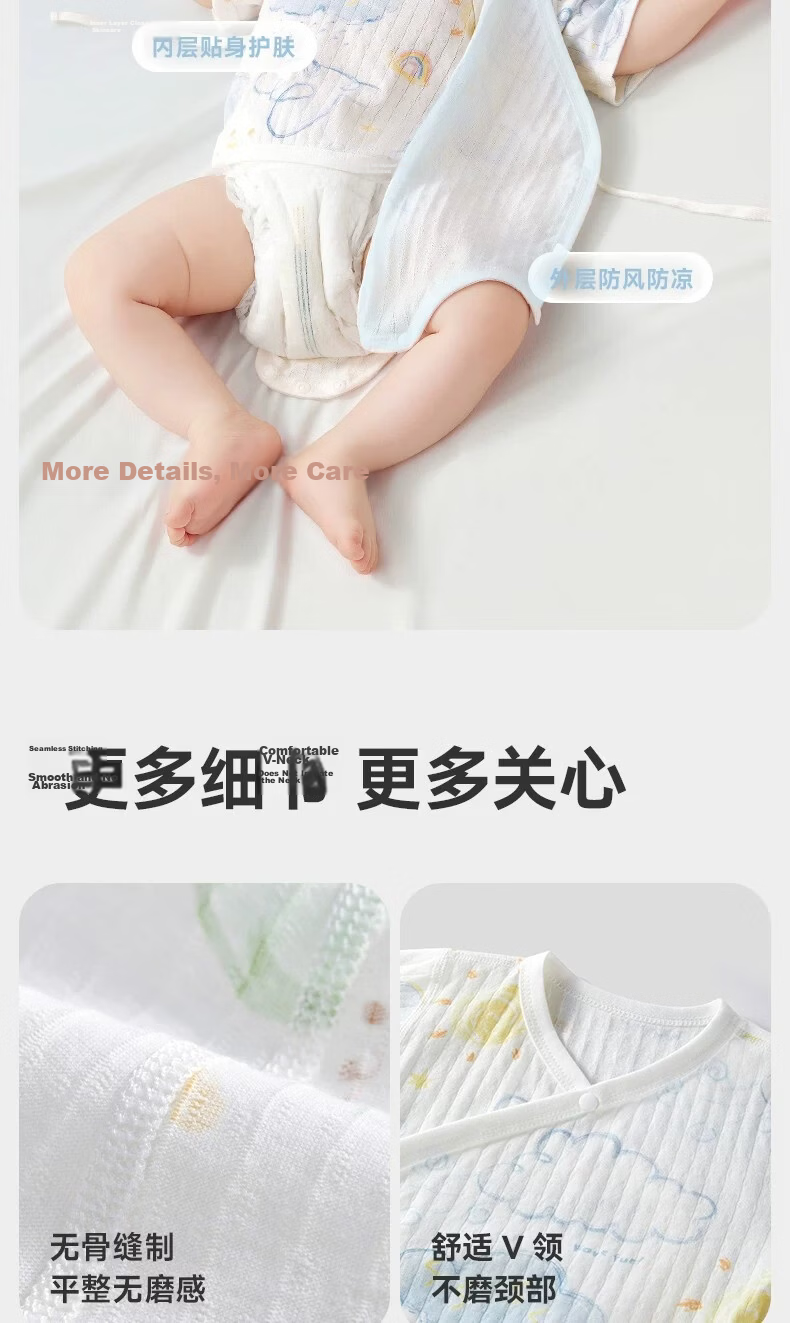 Aibedila Baby Romper Spring Summer Short Sleeve Newborn Cotton Mesh Back Bodysuit 12