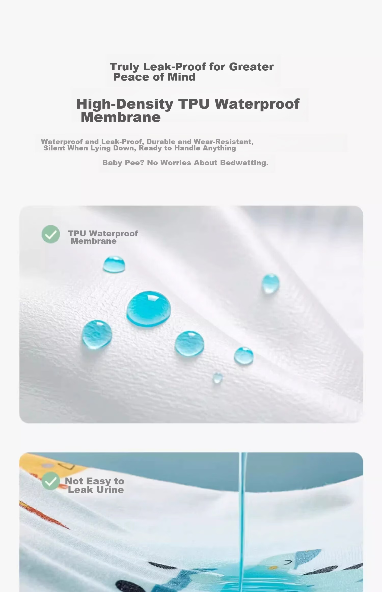 AIBEDILA Large Washable Baby Diaper Pad, Adult Care Mat, Antibacterial Pure Cotton Breathable Bed Sheet, Menstrual Pad, 180*200 6