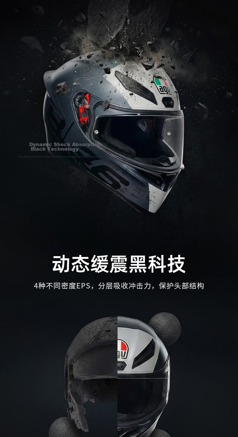 AGV K1S Motorcycle Helmet Full Face 3C Certified Wide Angle Ventilation Breathable Summer White XL (59-61) 4