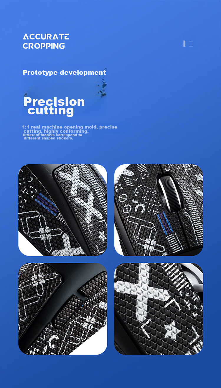 BUBM GpW2 Logitech Mouse Anti-Slip Sticker, Dog Shit King II/III Generation Sticker, Sweat-Absorbing Anti-Slip Scratch-Resistant Sticker, E-Sports Gaming Mouse Pad, GPW2/3 Generation Lizard Skin Full Coverage White Printed Patter 7