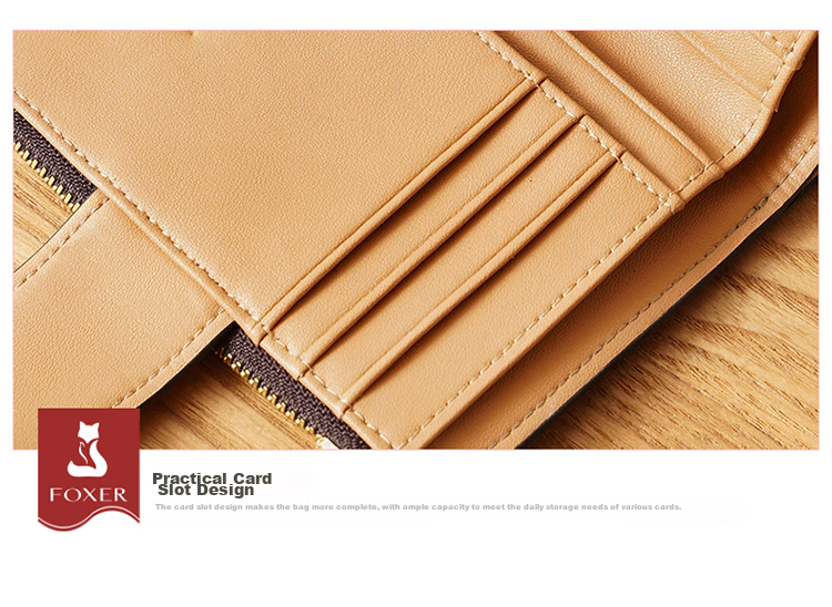 Gold Fox Women's Large Capacity Short Bi-Fold Card Holder Zipper Wallet Clutch Luxury Girlfriend Birthday Gift 19