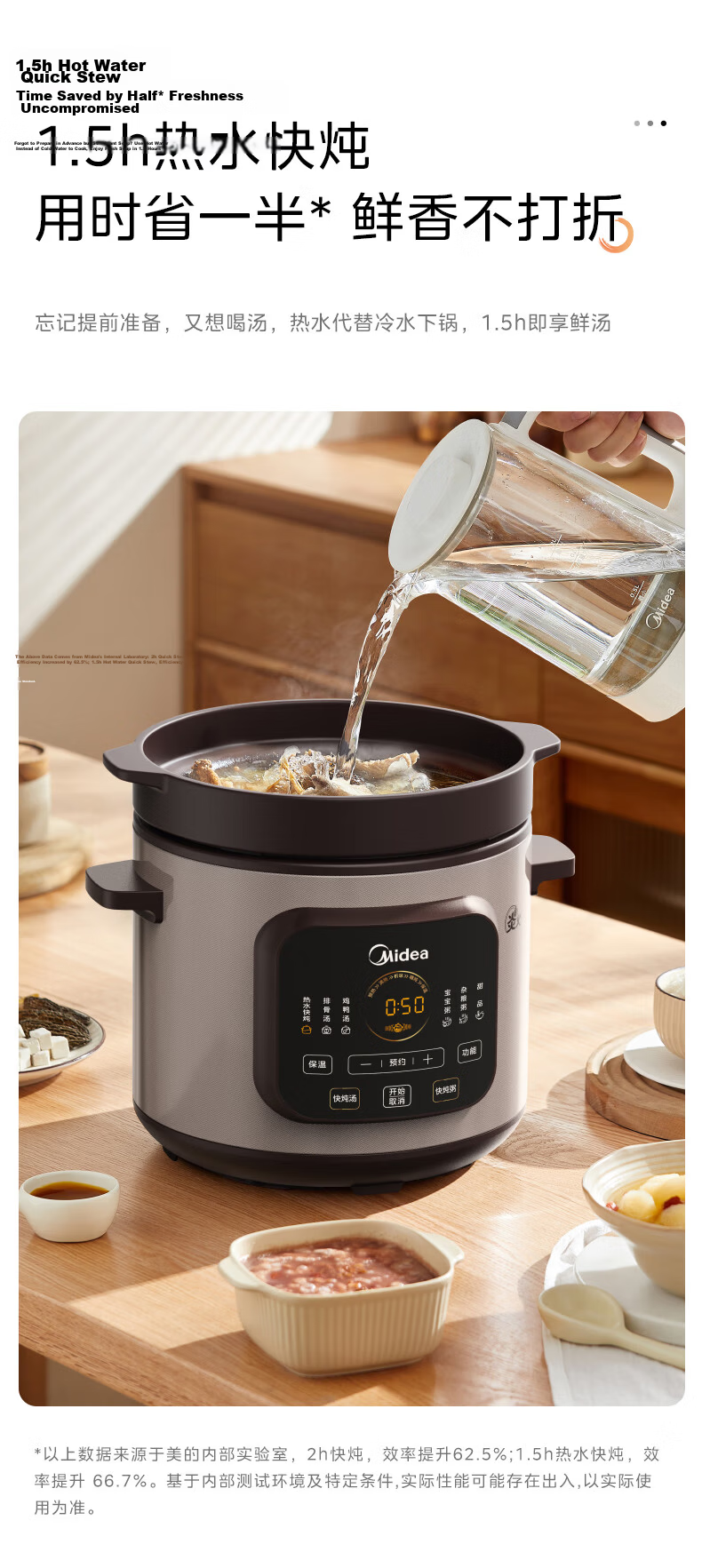 Midea Electric Stew Pot, Ceramic Soup Pot, Purple Clay Stewing Pot, Bird's Nest Stew Pot, Porridge Cooker, Baby Food Pot, 2L Quick Cooking MD-DGE2056 13