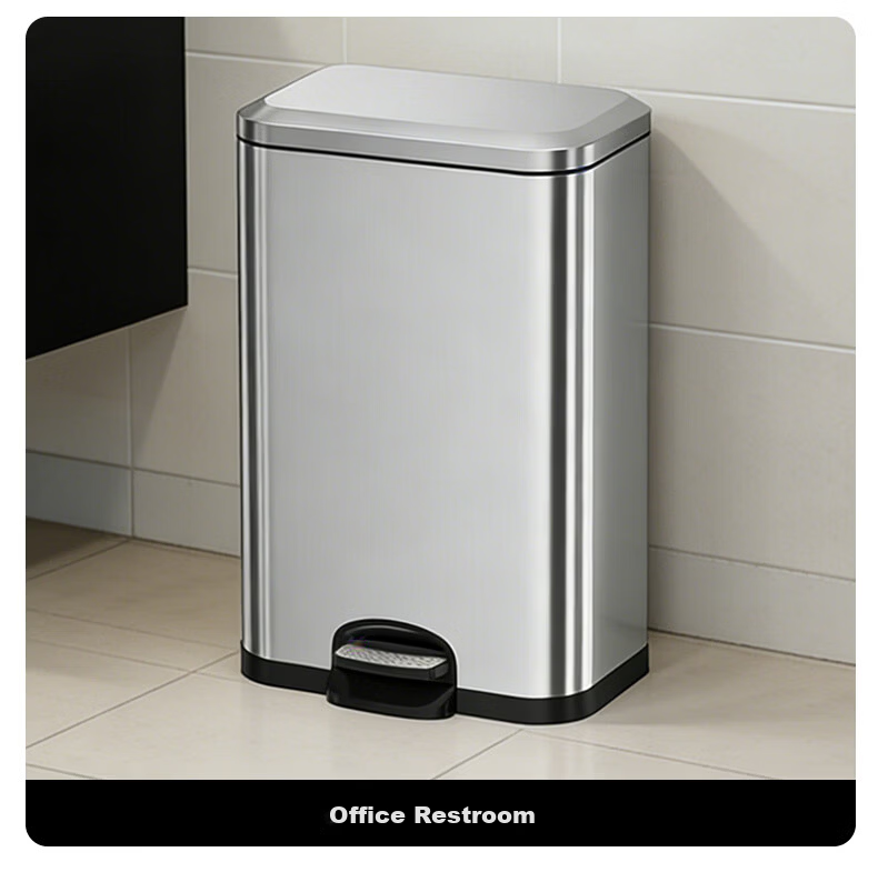 Supercloud Stainless Steel Trash Can Large 20L Flip-Top Upright Indoor Outdoor Mall Hotel Swing Lid Hong Kong Style Garbage Bin 16