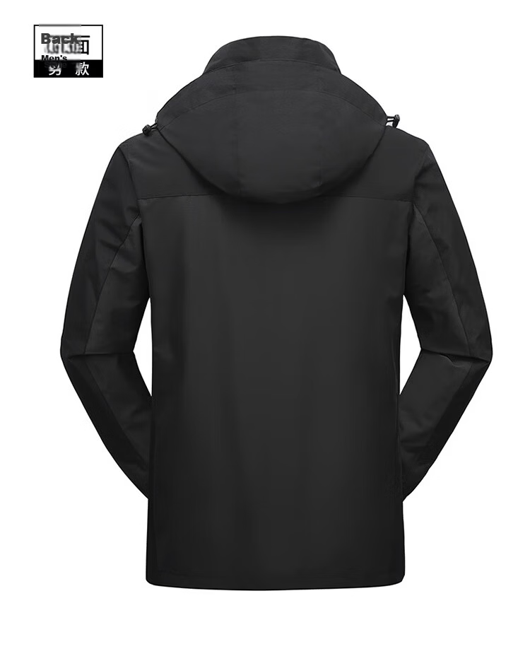 TUCANO Men's 3-in-1 Detachable Windproof Mountaineering Jacket with Removable Hood Black 4XL 17