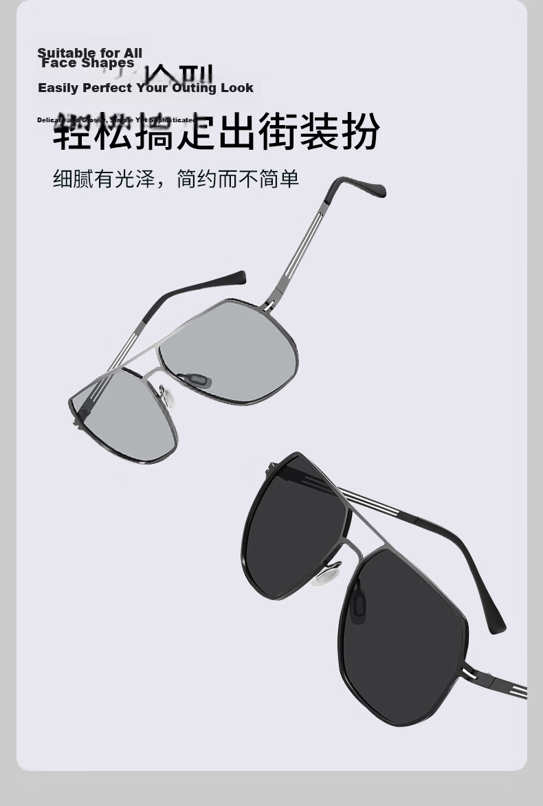 40,000 KM Polarized Men's Aviator Metal Sunglasses UV Protection Stainless Steel Driving Shades 10