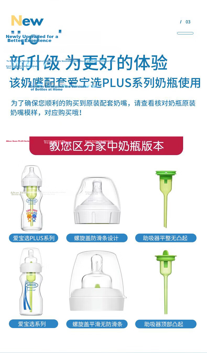 Bulangboshi Baby Nipple, Wide-Neck Silicone Anti-Choking Y-Shaped Hole, Suitable for 9 Months+ And Complementary Food Stage (1 Piece), Aibao Xuan PLUS 5