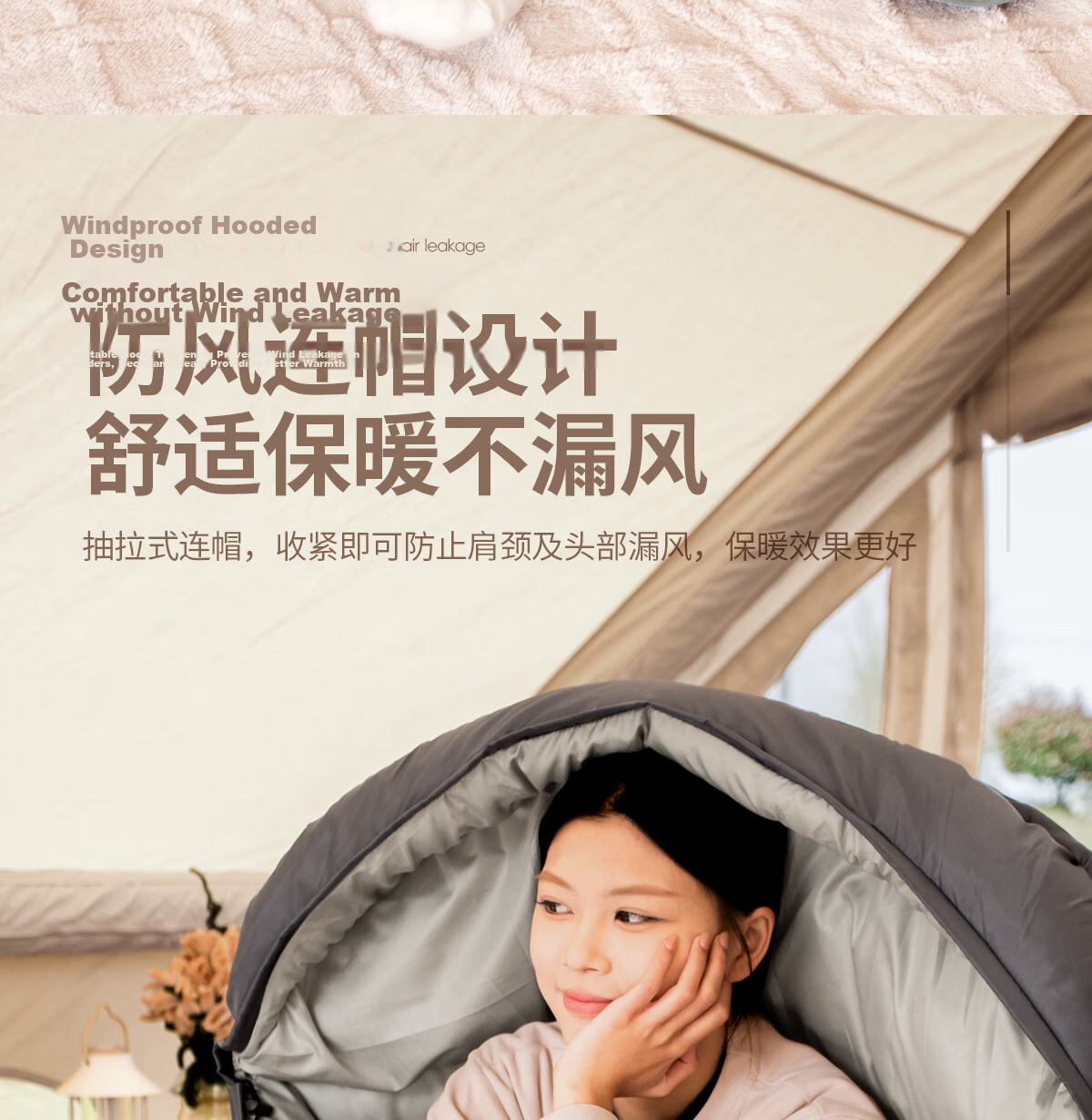 Beishanlang Outdoor Sleeping Bag Adult Winter Warm Extra Wide Envelope Cotton Sleeping Bag Camping Thickened Universal Gray -2.5 15