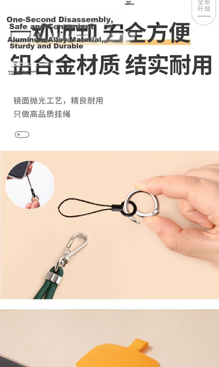 Dipuer Phone Lanyard, Neck Strap, Crossbody, Handheld, Adjustable, Anti-Loss, Versatile Phone Case, Durable, Long Style, Light Purple, Long Version [Ring Holder + Clip] 12