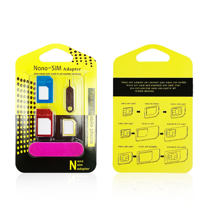 Snowkids SIM Card Adapter Kit with Micro/Nano Card Slot for iPhone 4S/5S/6/6S/7/7 Plus, Samsung/Huawei/Meizu, etc.