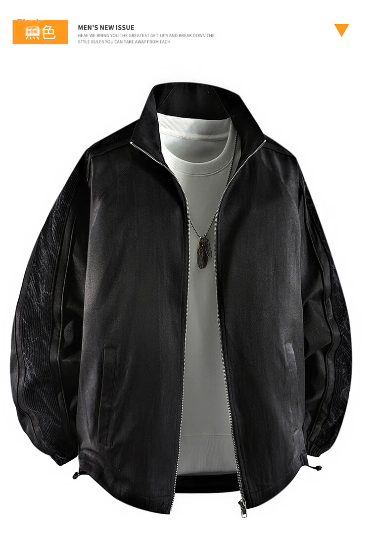JEEP SPIRIT Men's Jacket Casual High-End Sporty Stand Collar Spring Autumn Outerwear 12