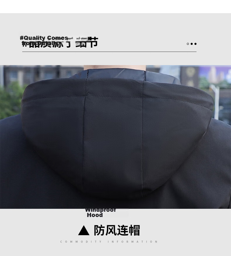 ROMON Men's Autumn Business Hooded Casual Versatile Windproof Jacket Executive Coat IEOB Gray 4XL 11