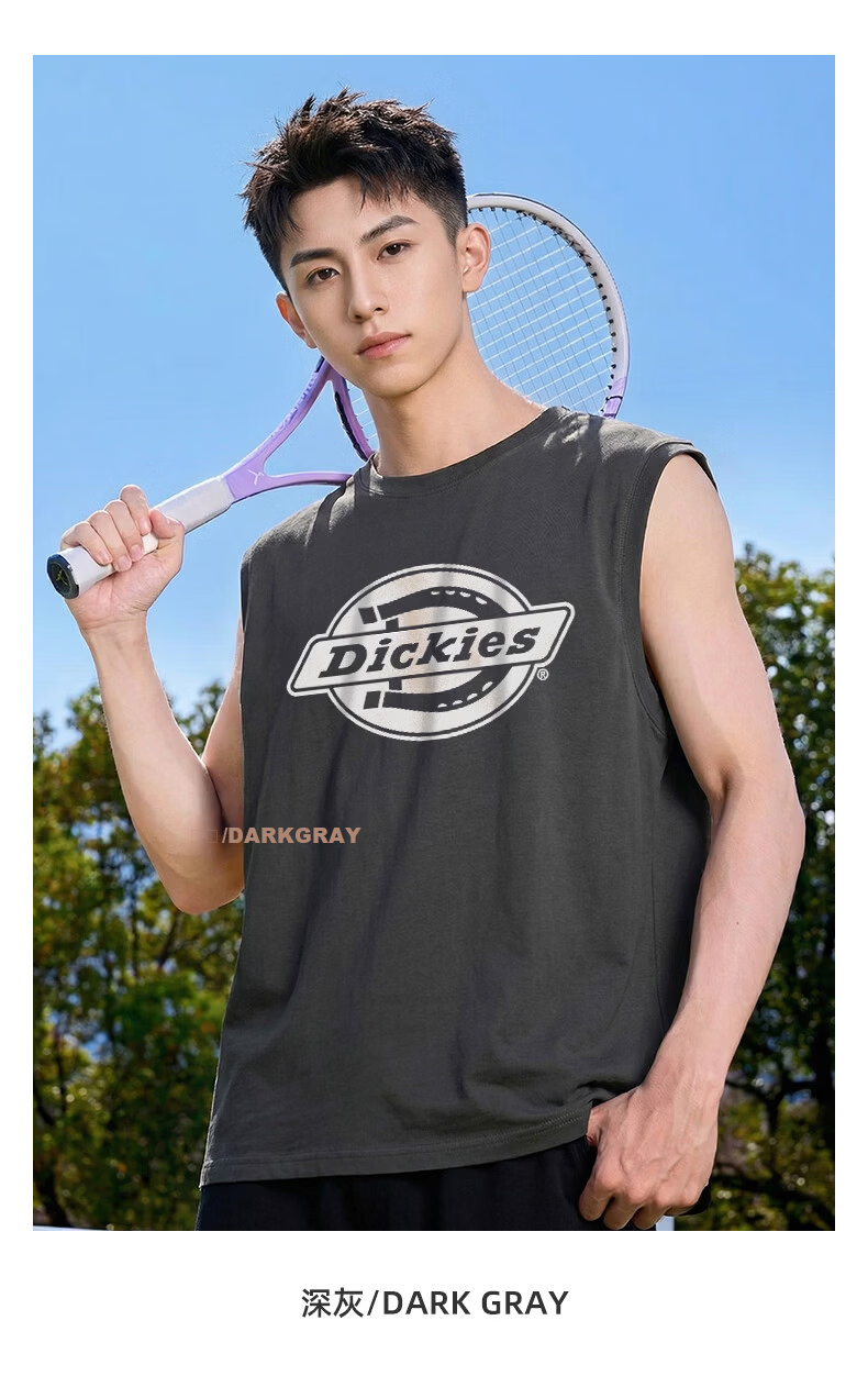 Dickies American Vintage Wide Shoulder Cotton Vest Men 2026 Summer New Outdoor Sports Loose Breathable Sweat-Resistant Top 14