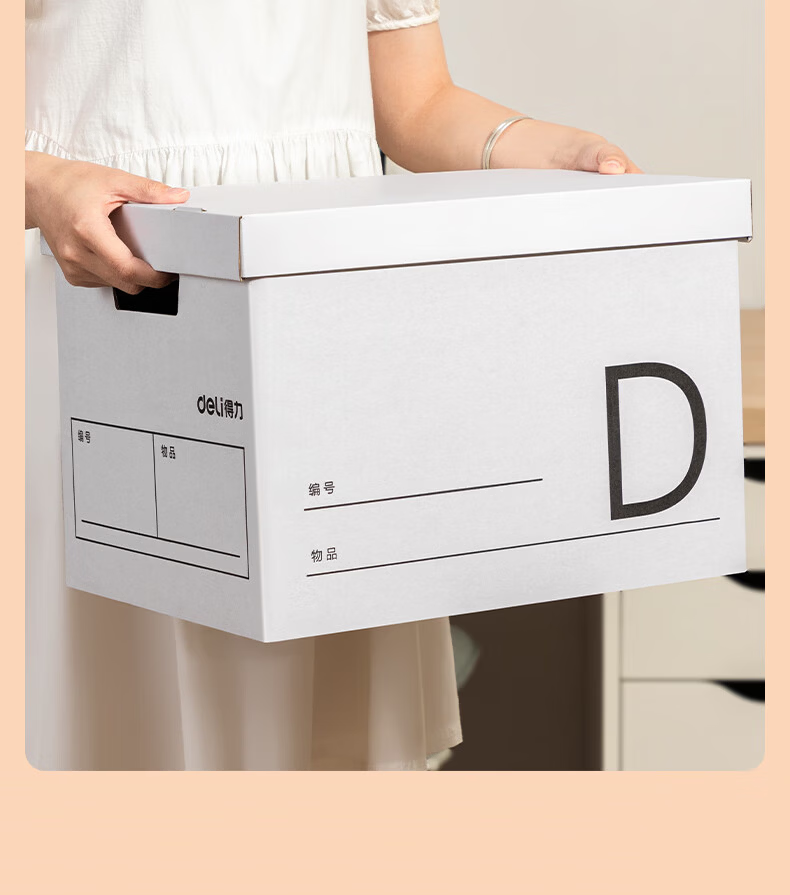 Deli Moving Boxes Thickened Small Book Storage Carton Organizer Packing Box Book Storage Tool 38.5*28*27cm [Alphabet Classification - Pack of 5] PK148 7