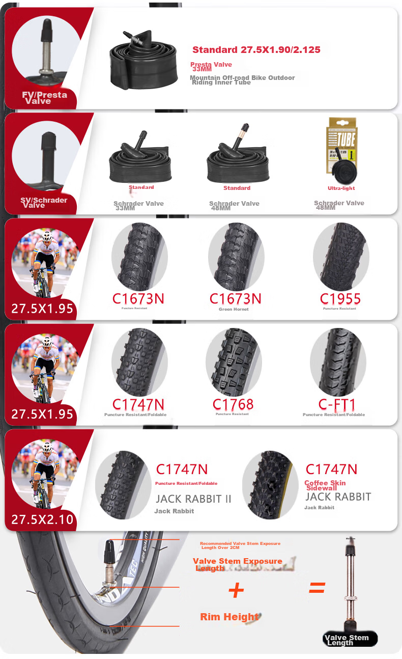 Zhengxin Bicycle Tire, 27.5X1.95 C1768, Rehuo, Lightweight Mountain Off-Road Bike Tire EPS 1