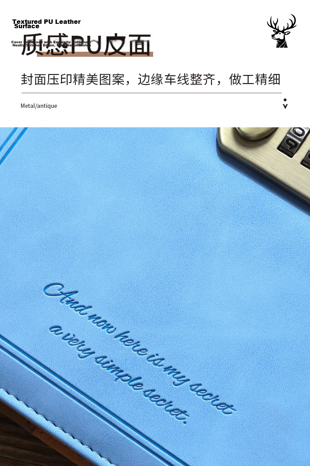 Faramon Vintage Lockable Creative Diary Notebook Simple A5 Thickened Journal Student Stationery Red 6