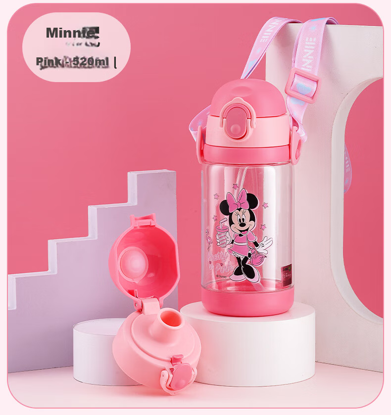 Disney Kids Summer Straw Cup Primary School Direct Drinking Anti-Fall Water Bottle Kindergarten Baby Water Cup 19