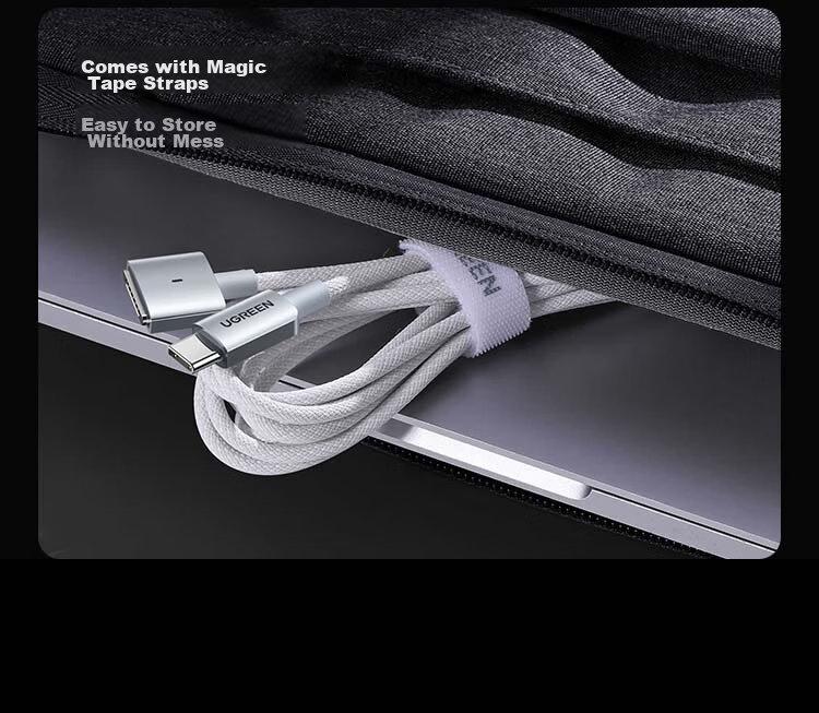 UGREEN 140W Magnetic Fast Charging Cable for Apple MacBook, Magsafe 3 Power Cable, Type-C to T-shaped Connector, 2m, Silver 19