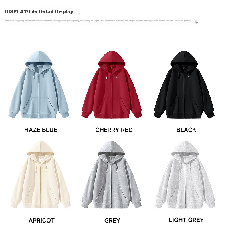 TonLion Women's Heavyweight Hoodie Cardigan Jacket Casual Loose Fit Trendy Small Size Spring Autumn New Arrival 21