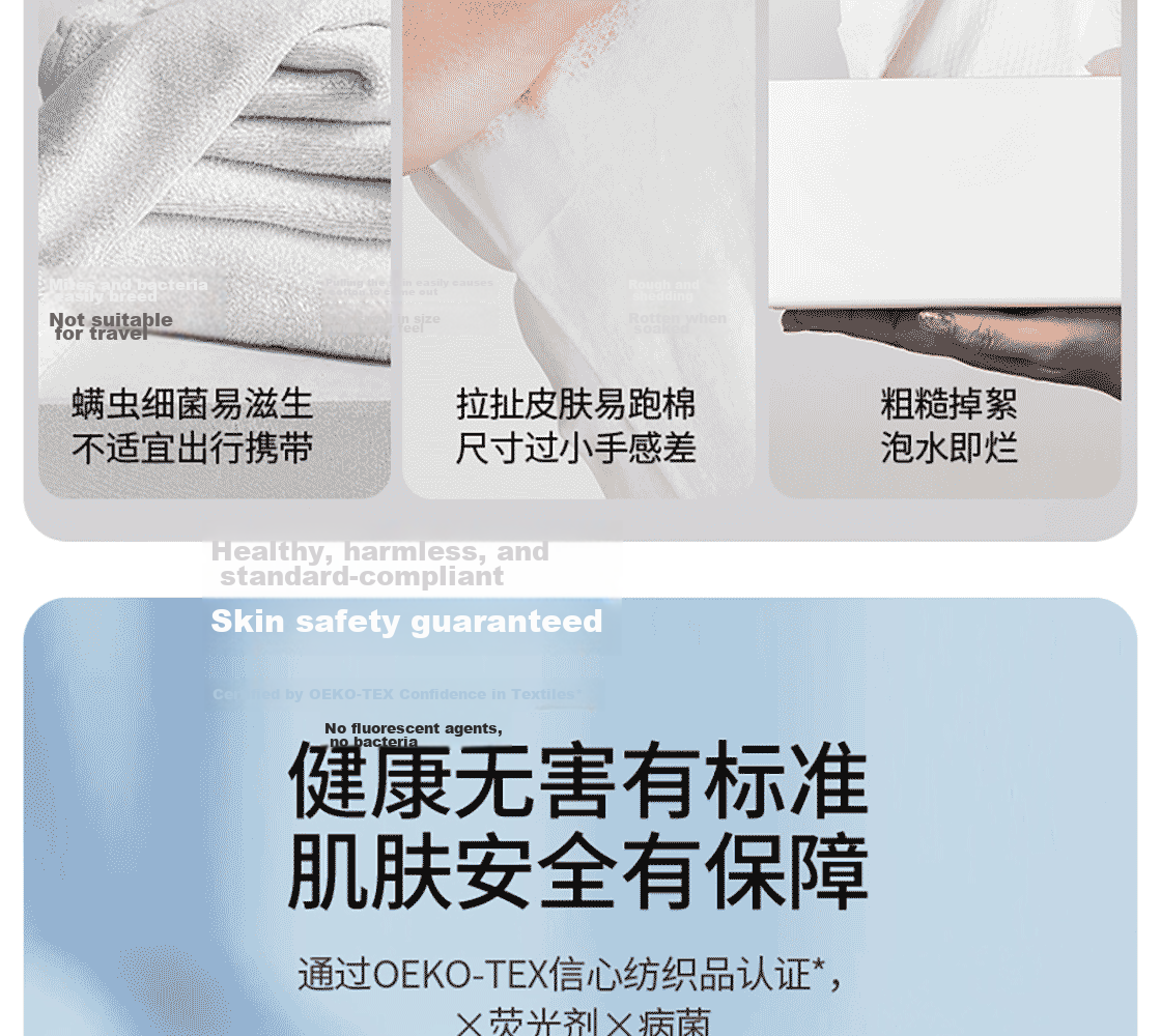 MINISO Disposable Face Towels, Soft Cotton Wipes, Wet And Dry Use Facial Cleansing Wipes, Pure Cotton, 120 Sheets * 3 Packs 7