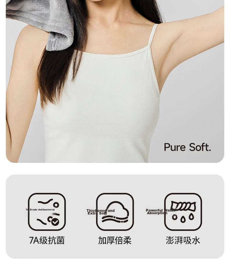Wuyinliangpin Chenille Hand Towels, 2 Pack, Cute Antibacterial Non-Shedding Hand Towels for Kitchen And Bathroom, Gray And White 3