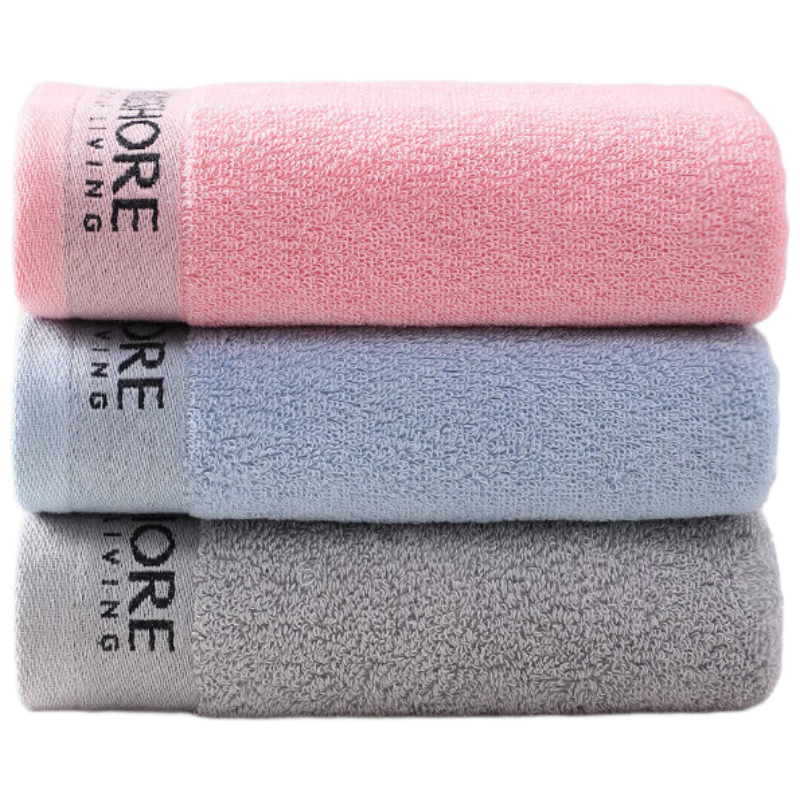 KING SHORE Pure Cotton Towels, Thickened Sports Face Towels, All-Cotton Grade A Absorbent Towels, 3 Pieces, 72*35.5cm/105g