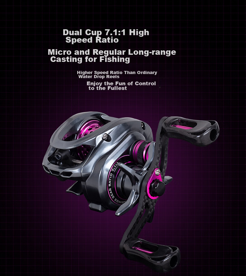 Guowangluya Small Monster Micro Water Drop Wheel, High-Speed Compared to Fugu Fish Wheel, Ultra-Light Shallow Line Cup, Load Unloading Alarm, 7-Speed Double Cup/right Hand 7